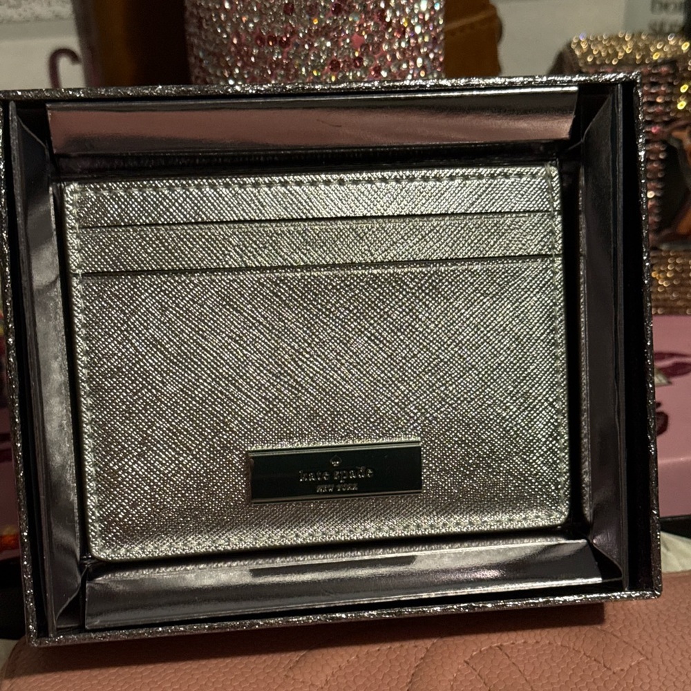 Kate Spade Kenzie Boxed Lunar Light Glitter Small Cardholder. NIB - Picture 5 of 5